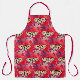 Huge Painted Butterflies Pattern  Cute Red Schort