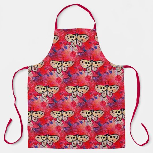 Huge Painted Butterflies Pattern  Cute Red Schort (Voorkant)