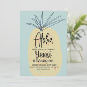 Huge Pineapple Art Birthday Tropical Summer Aloha Kaart (Staand voorkant)