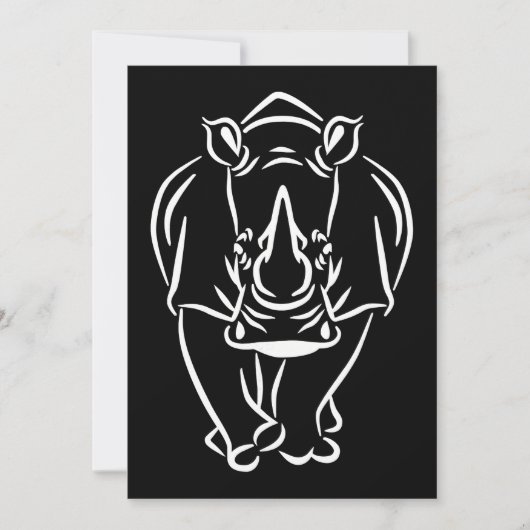  Huge Rhino Brilliant Animal Gift Bedankkaart (Voorkant)