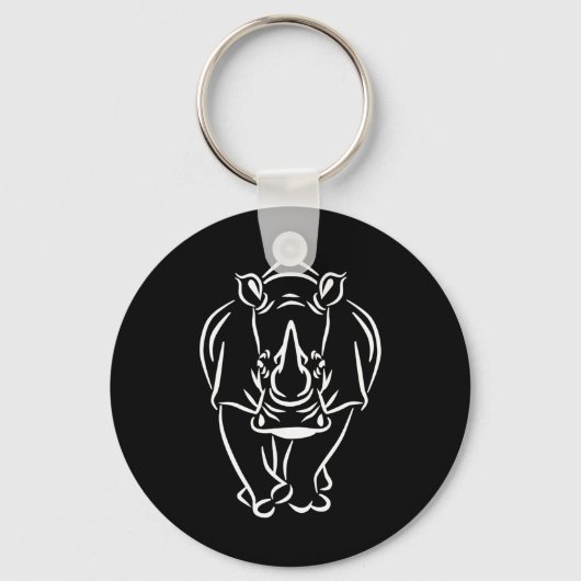  Huge Rhino Brilliant Animal Gift Sleutelhanger (Voorkant)