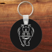  Huge Rhino Brilliant Animal Gift Sleutelhanger (Voorkant)