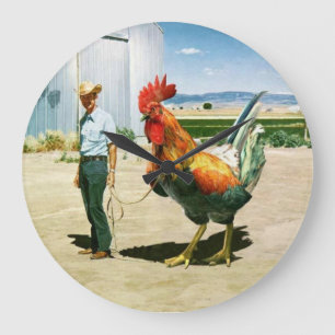 Huge Rooster Clock Grote Klok