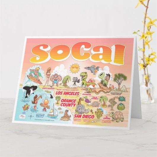 Huge SoCal-Wenskaart Kaart (Gele Bloem)