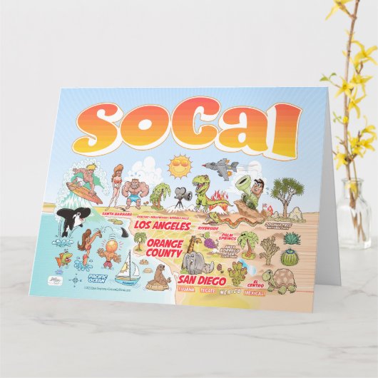 Huge SoCal-Wenskaart Kaart (Gele Bloem)
