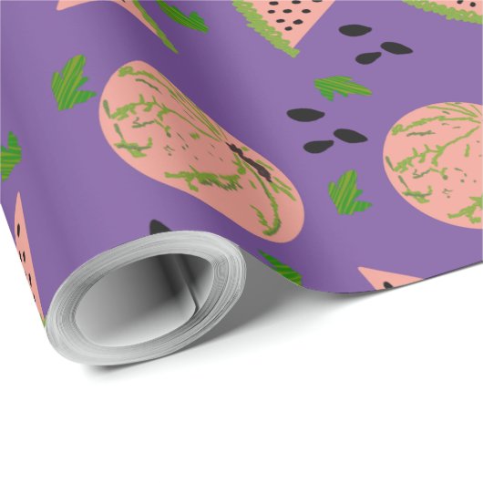 Huge Watermelon en Slicks Art Pattern Cadeaupapier (Rol Hoek)