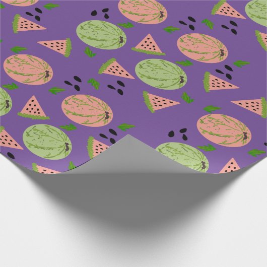 Huge Watermelon en Slicks Art Pattern Cadeaupapier (Hoek)