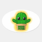 Huggable Cactus Ovale Sticker (Voorkant)