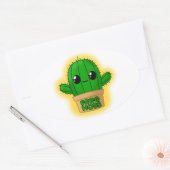 Huggable Cactus Ovale Sticker (Envelop)