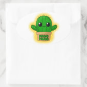 Huggable Cactus Ovale Sticker (Tas)