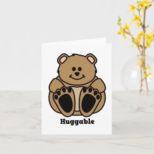 Huggable draagt notecard kaart (Gele Bloem)