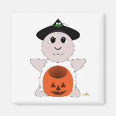 Huggable Witch White Sheep Magneet (Voorkant)