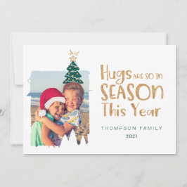 Huggen zijn kerstboomseizoenen en kerstfoto's feestdagenkaart