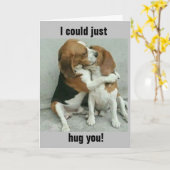 HUGGGING PUPS HELP SAY **HAPPY BIRTHDAY TWIN* KAAR KAART (Gele Bloem)