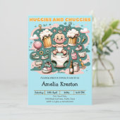 Huggies and Chuggies Cheers to Fatherhood Kaart (Staand voorkant)
