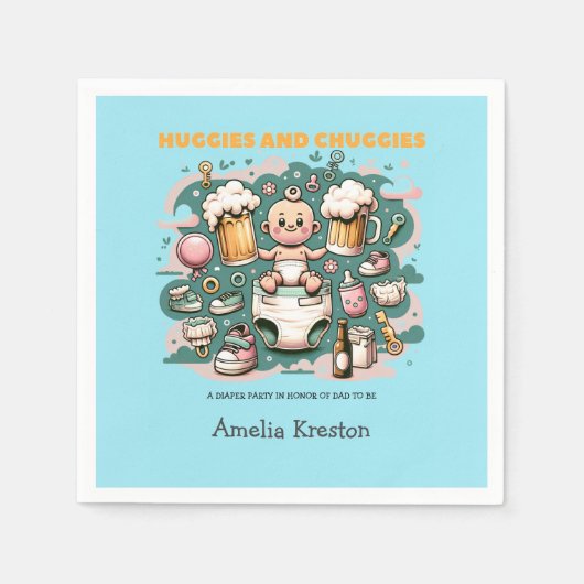 Huggies and Chuggies Cheers to Fatherhood Servet (Voorkant)