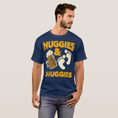 Huggies and Chuggies Funny Future Father Party T-shirt (Voorkant volledig)