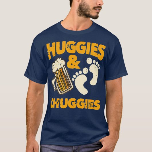 Huggies and Chuggies Funny Future Father Party T-shirt (Voorkant)