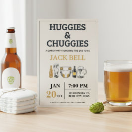 Huggies and Chuggies Invitation Kaart