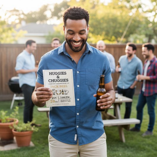 Huggies and Chuggies Invitation Kaart