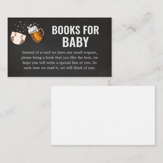 Huggies en Chuggies Baby shower Boeken voor Baby Informatiekaartje (Voorkant / Achterkant)