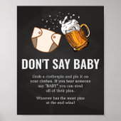 Huggies en Chuggies Baby shower Zeg geen Baby Poster (Voorkant)