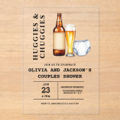 Huggies en Chuggies Couples Baby shower Acryl Uitnodigingen (Voorkant)