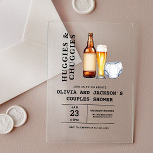 Huggies en Chuggies Couples Baby shower Acryl Uitnodigingen