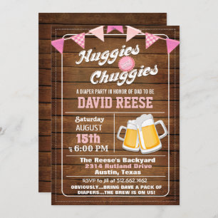 Huggies en Chuggies Dad Diaper Party Invitation Kaart