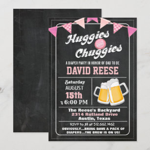 Huggies en Chuggies Dad Luier Party Uitnodiging