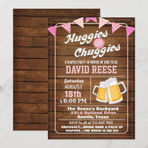 Huggies en Chuggies Dad Luiers Feest Uitnodiging