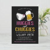 Huggies en Chuggies Meisje Baby shower Uitnodiging (Staand voorkant)
