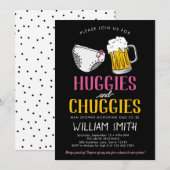 Huggies en Chuggies Meisje Baby shower Uitnodiging (Voorkant / Achterkant)