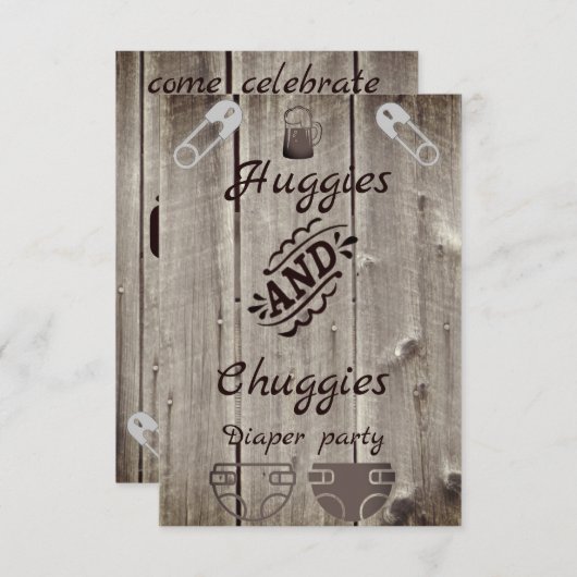 huggies en chuggies nodigen kaart (Voorkant / Achterkant)