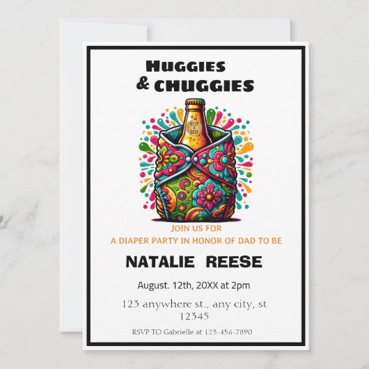 Huggies en Chuggies Papa Luier feest Kaart (Voorkant)