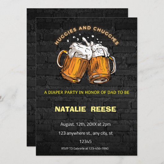 Huggies en Chuggies Papa Luier Kaart (Voorkant / Achterkant)