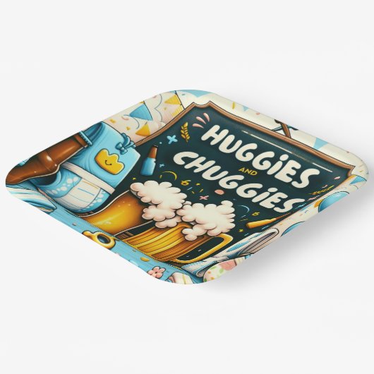 Huggies en chuggies papieren bordje (Gebogen)
