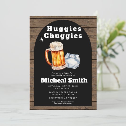 Huggies en Chuggies Vader Luier Douche Kaart (Staand voorkant)