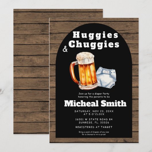 Huggies en Chuggies Vader Luier Douche Kaart (Voorkant / Achterkant)