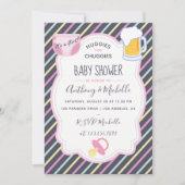 Huggies for Chuggies Diaper Party-uitnodiging Kaart (Voorkant)