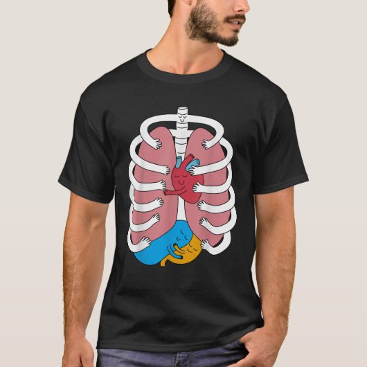 Hugging Anatomy Costume Funny Skeleton Organ Hug T-shirt (Voorkant)