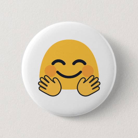 Hugging Emoji Ronde Button 5,7 Cm (Voorkant)