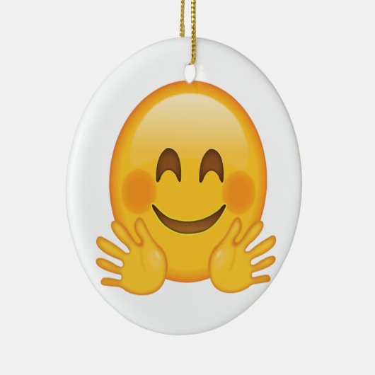 Hugging Face - Emoji Keramisch Ornament (Rechts)
