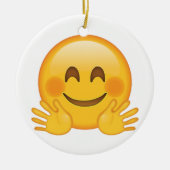 Hugging Face - Emoji Keramisch Ornament (Voorkant)