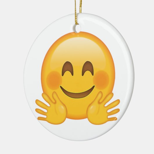 Hugging Face - Emoji Keramisch Ornament (Links)
