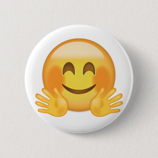 Hugging Face Emoji Ronde Button 5,7 Cm (Voorkant)