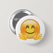 Hugging Face Emoji Ronde Button 5,7 Cm (Voorkant /achterkant)