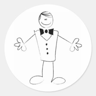 Hugging Groom met open armen Ronde Sticker