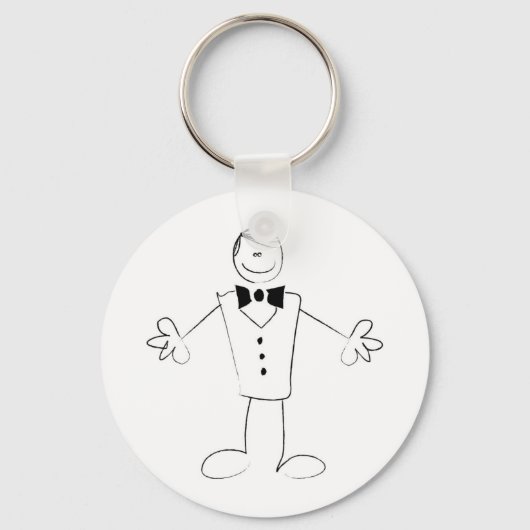 Hugging Groom met open armen Sleutelhanger (Voorkant)