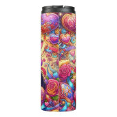 Hugging Kittens Heart Floral Thermosbeker (Achterkant)